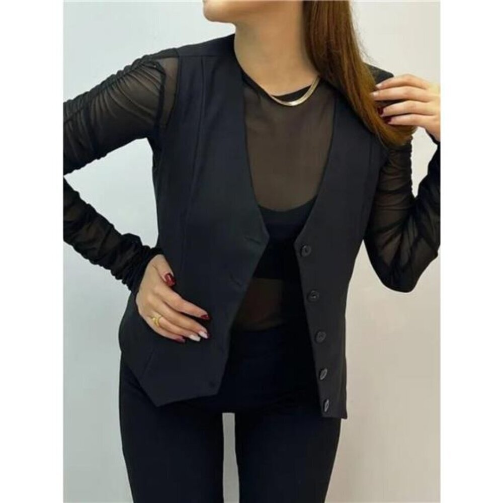 Button-Front Vest Coat - Picture 4 of 8